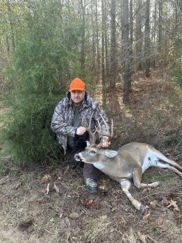 Mike Dalena with his big buck.